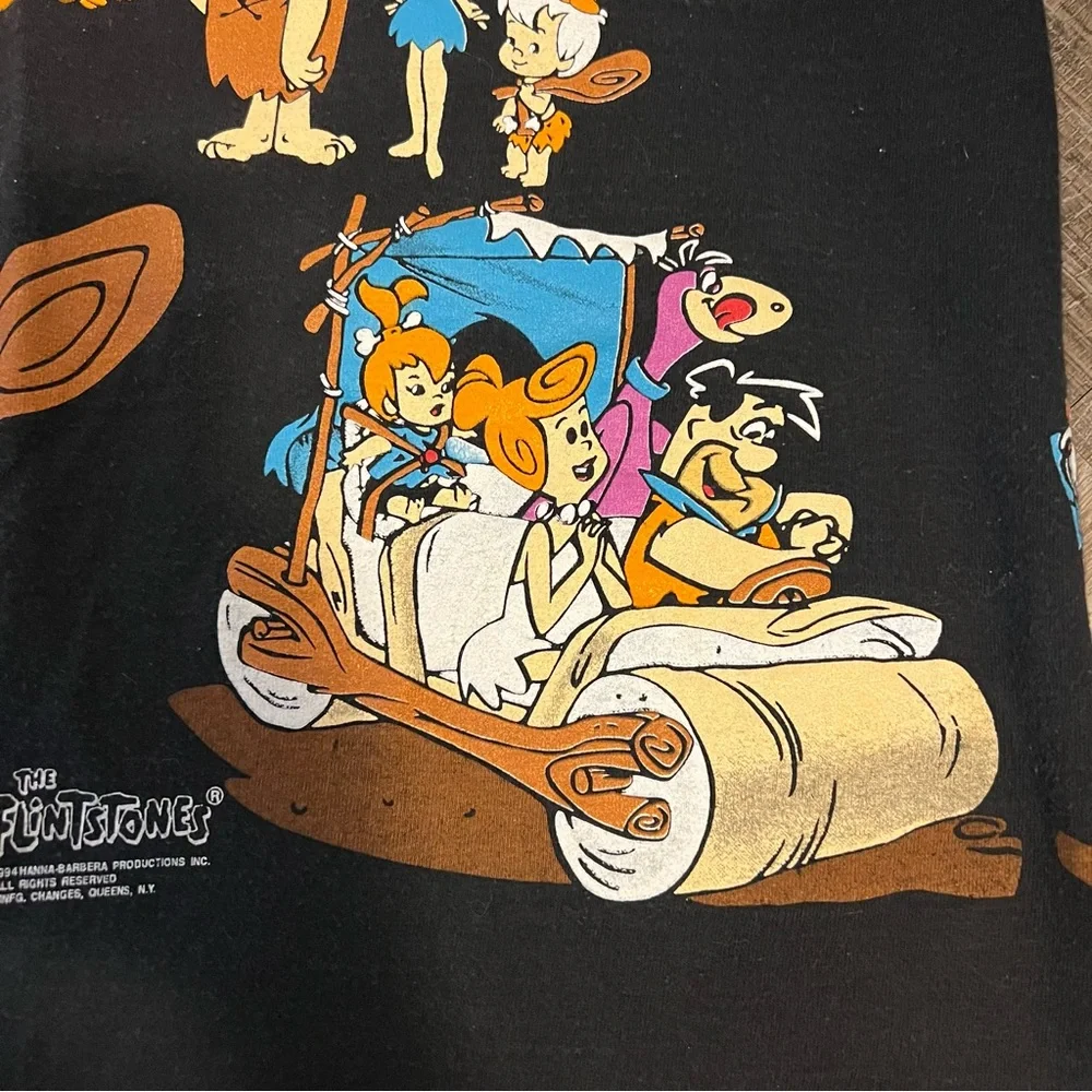 CLOSET CLOSING Flintstones T Shirt Vintage Tultex 1994 90s Front & Back Graphics - Picture 12 of 16